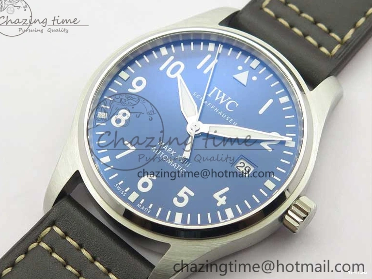 MIROTIME 0406 MARK XVIII Le Petit Prince IW327004 SS FKF 1:1 Best Edition Blue Dial On Brown Leather Strap Trendsetting 7117